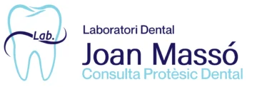 Logo d'una dent amb el nom de Joan Massó i consulta de protèsic dental